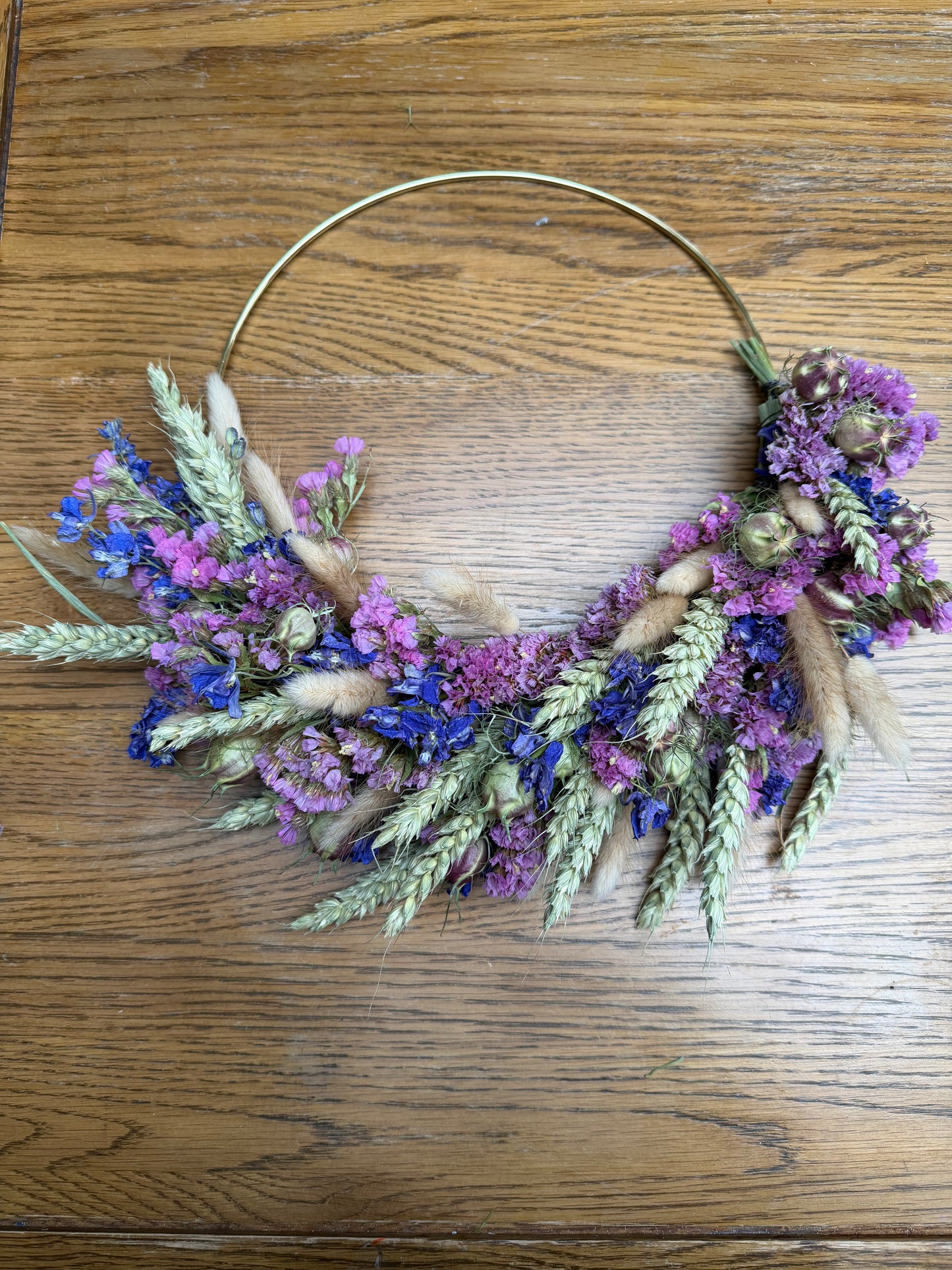 Dried flower half hoop