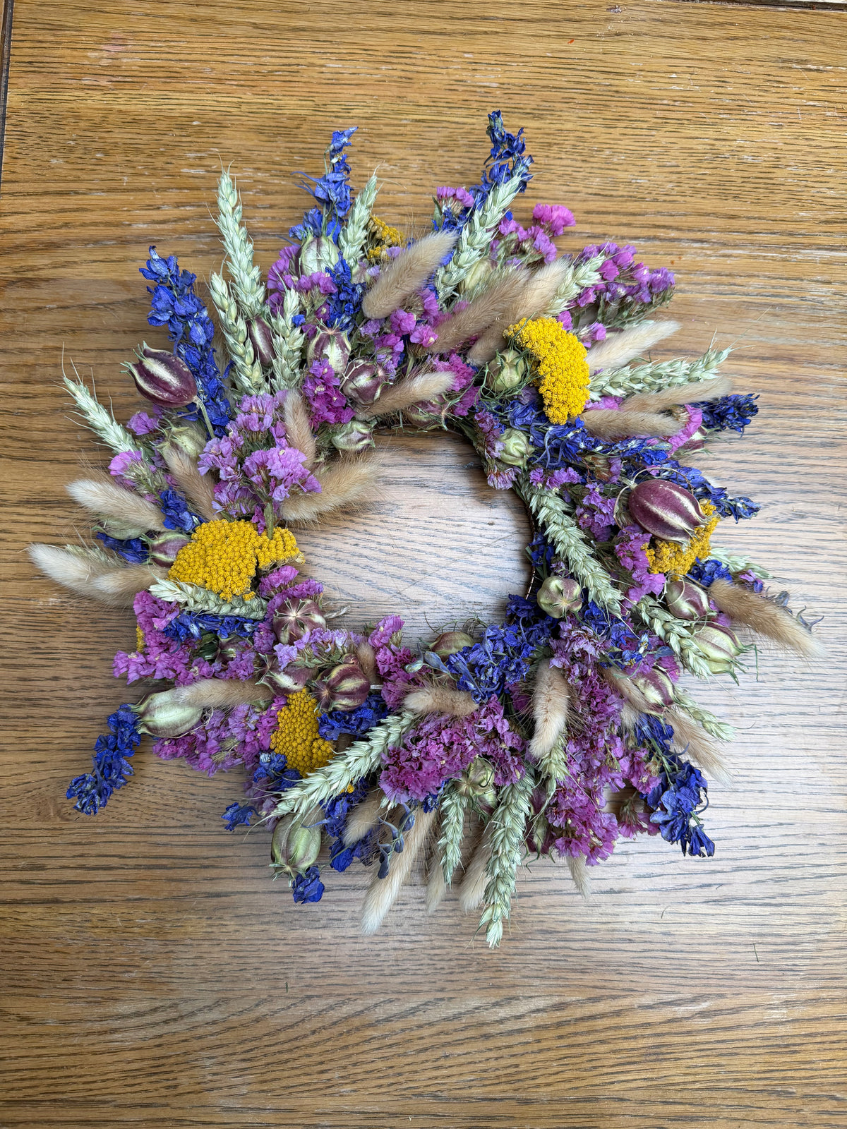 Dried flower wreath